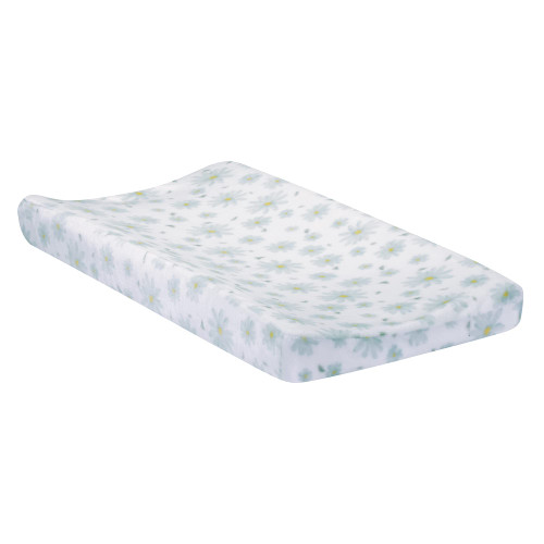 Lambs & Ivy Sweet Daisy White/Blue Flowers Changing Pad Cover Lambs & Ivy Sweet Daisy White/Blue Flowers Changing Pad Cover