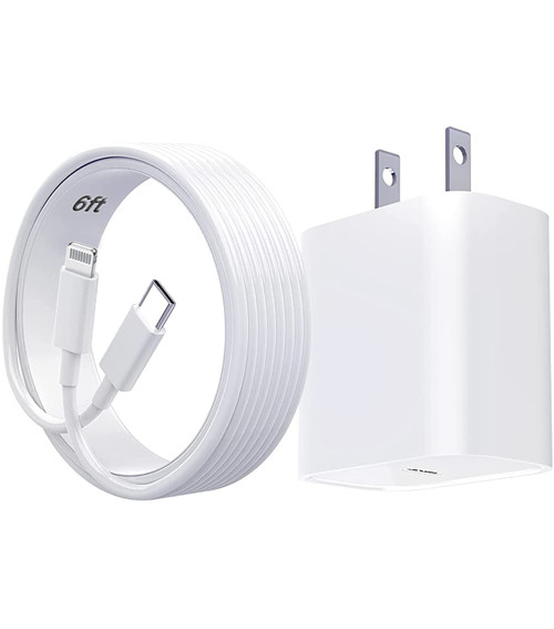 iPhone USB C Wall Charger, iPhone Charger Fast Charging Block, 20W Wall Charger Power Adapter with 6FT Type-C to Lightning Cable Compatible iPhone 14 Pro Max/13/13 Mini/12 Pro/12 Pro Max/11/11 Pro/Max