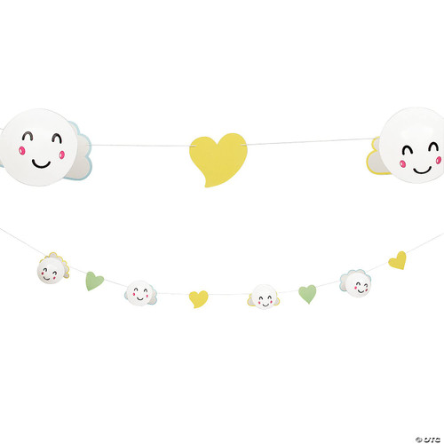 Fun Express Cloud Balloon Garland Decorating Kit - 9 ft. x 4.25' | Includes 4 Balloons | 6 Pcs.