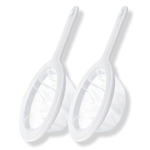 Kitchen Ultra-Fine Nylon Mesh Strainer Food Yogurt Mesh Sieve Kitchen Funnels Plastic Sieve Fine Mesh with Handle Kitchen Tool For Soy Milk, Coffee, Milk, Yogurt, Juice,Tea Leaf Filter, Honey, Wine