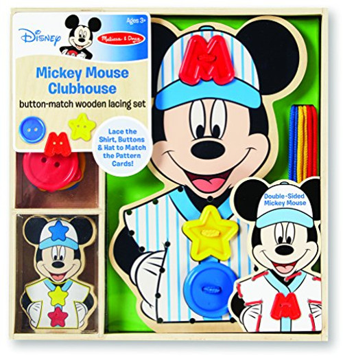 Melissa & Doug Disney Mickey Mouse Clubhouse Button-Match Wooden Lacing Set