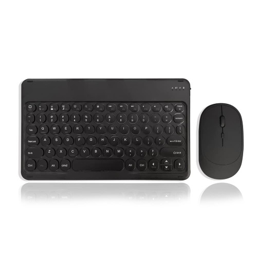 Bluetooth Keyboard and Mouse Combo, Ultra Slim Rechargeable Wireless Bluetooth Keyboard and Mouse for Android Tablets Smartphones, iOS iPhone,IPad,IPad Pro, Windows (Black)