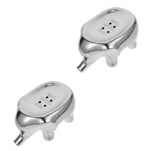 Cabilock 2pcs Elephant Soap Holder Decorative Soap Bath Soap Liquid Sponge Soap Animal Soap Dish Soap Drying Rack Shower Soap Tray Soap Organizer Ceramic Soap Dish Ceramic Soap Stand Sink