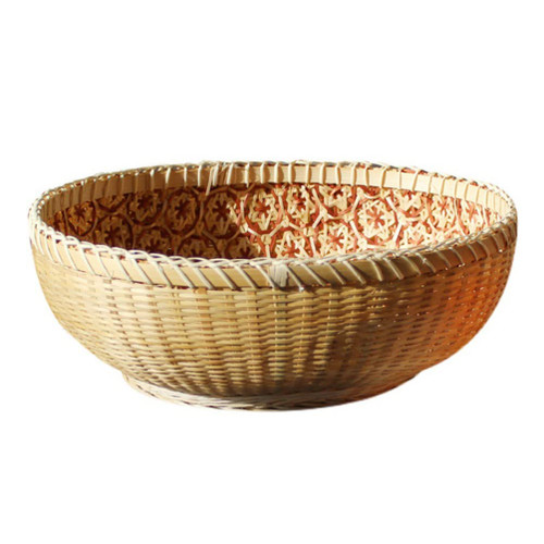 LIFKOME Decorative Tray Handmade Weaving Bamboo Basket Bamboo Basket Tray Handwoven Storage Serving Baskets Bamboo Fruit Vegetable Bread Basket For Kitchen Countertop (21X21X8CM) Woven Baskets LIFKOME Decorative Tray Handmade Weaving Bamboo Basket Bamboo Basket Tray Handwoven Storage Serving Baskets Bamboo Fruit Vegetable Bread Basket For Kitchen Countertop (21X21X8CM) Woven Baskets