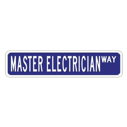 ArogGeld Master Electrician Street Road Sign Profession Way Tin Plaque Personalized Tin Metal Sign Tin Wall Art Sign Antique Metal Wall Plaque Decor for Kitchen Home Bar Club Restaurant 4x18in