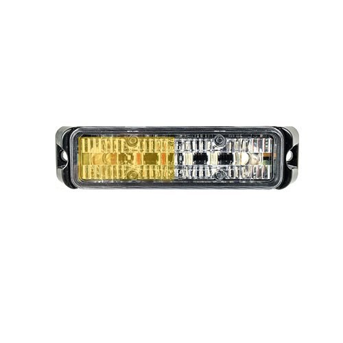 Abrams Flex Series (Amber/White) 18W - 6 LED Snow Plow Truck Vehicle LED Grille Light Head Surface Mount Strobe Warning Light