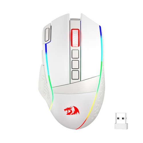 Redragon M991 Wireless Gaming Mouse, 19000 DPI Wired/Wireless Gamer Mouse w/Rapid Fire Key, 9 Macro Buttons, 45-Hour Durable Power Capacity and RGB Backlight for PC/Mac/Laptop, White Redragon M991 Wireless Gaming Mouse, 19000 DPI Wired/Wireless Gamer Mouse w/Rapid Fire Key, 9 Macro Buttons, 45-Hour Durable Power Capacity and RGB Backlight for PC/Mac/Laptop, White