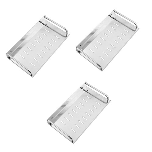 Cabilock 3pcs Stainless Steel Tray Racks for Storage Shelves Stainless Steel Shelving Storage Shower Shelf Single Layer Storage Rack Modern Style Soap Basket Single Shelf Wall Mount Thicken