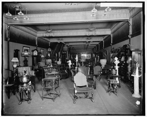 HistoricalFindings Photo: Pringle Furniture Company Showroom,end Tables,Chairs,Detroit,Michigan,MI,1910
