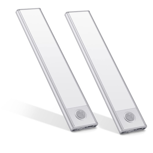 LED Closet Lights for Kitchen, 30LED Battery Operated Motion Sensor Rechargeable Under Counter Closet Lights for Cabinet, Wardrobe, Cupboard