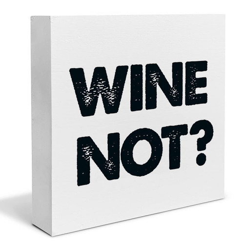 Kitchen Drink Quote Wood Box Sign Art Desk Decor Wood Block Sign Decor for Home Dining Room Pub Table Shelf Wall