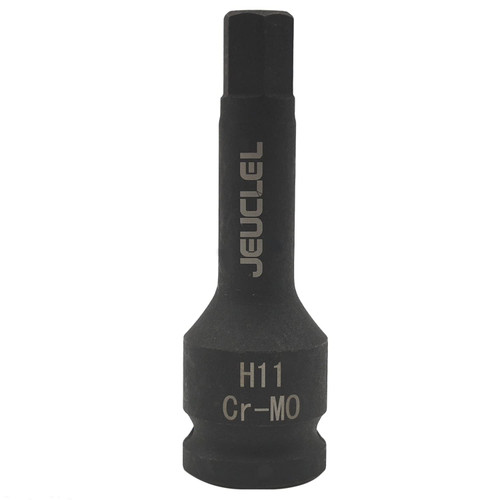 JEUCLEL 11mm Hex Impact Bit Socket, H11 1/2-Inch Impact Drive Allen Socket, Cr-Mo Steel Lengthen Hex Screwdriver Socket Adapter