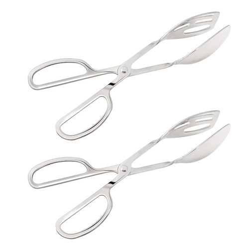 Salad Tongs 2 Pack Stainless Steel Serving Tongs for Buffet, Thickening Tongs for Serving Food, Catering Serving Tongs Cake Tongs Bread Tongs Chafing Dish Tongs Kitchen Tongs