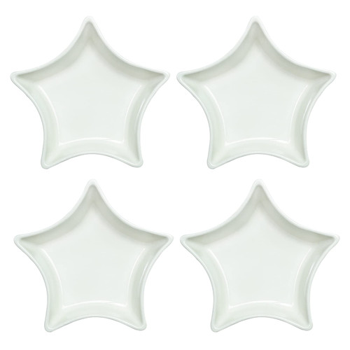 SOCOSY Star Shaped Multipurpose Ceramic Sauce Dish Seasoning Dishes Sushi Dipping Bowl Appetizer Plates Serving Dish Saucers Bowl(Set of 4)
