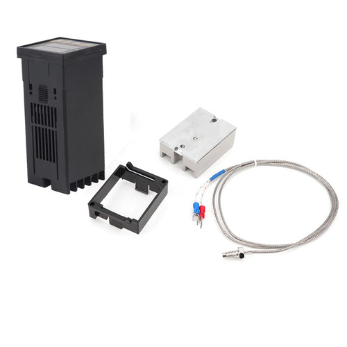 Digital Temperature Controller, PID Digital Heat Mat Thermostat REX-C100 Digital Intelligent Thermostat with 40A Solid State Relay K Type Probe Sensor
