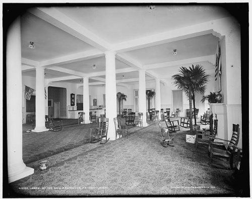 HistoricalFindings Photo: Lobby,New Arlington Hotel,Resorts,interiors,Chairs,Petoskey,Michigan,MI,1890