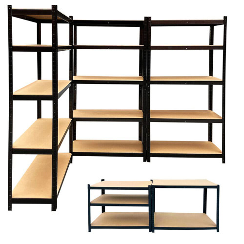 Rack Shelves, Storage - Garage Shelving Unit, 5 Tier Metal Racking Industrial Shelf, Heavy Duty Utility Room Storage,Adjustable and Freestanding Rack - 168x75x30cm,for Warehouse,Office,Kitchen,Home
