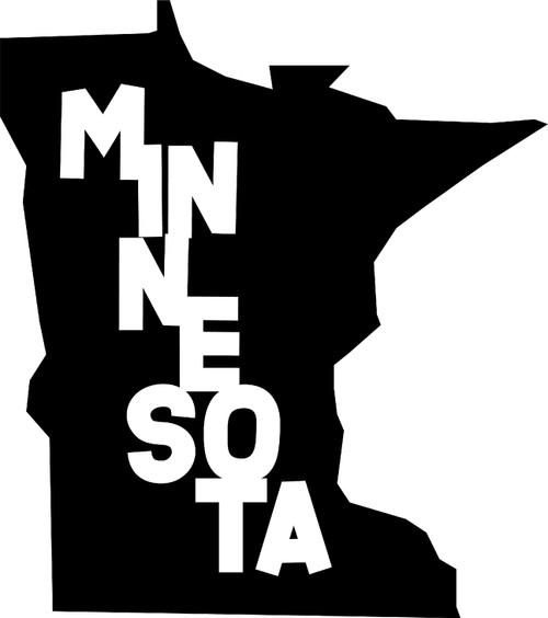 Minnesota Home Hometown United States Wall Decals for Walls Peel and Stick Wall Art murals Black Medium 18 Inch