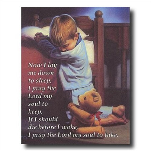 Boy's Bedtime Prayer Now I Lay Me Down to Sleep Religious Wall Poster Art Print 16x20
