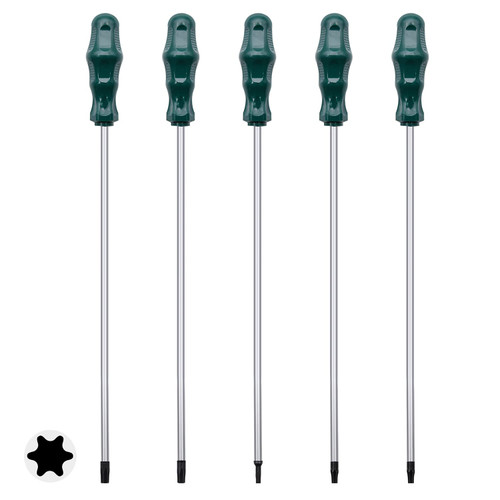 Extra Long Torx Screwdrivers Set, 5pcs 12in Magnetic Torx Screwdrivers Set, T15 - T30 (T15,T20,T25,T27,T30) Magnetic Torx Driver Star Screwdrivers Set, Long Long star Screwdrivers Set