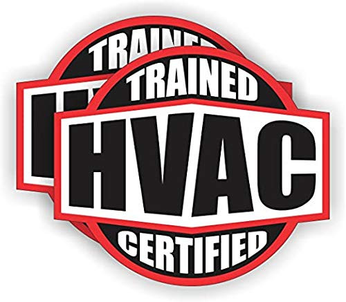 HVAC Trained & Certified Hard Hat Sticker/Helmet Decal Label Lunch Tool Box Heating Cooling