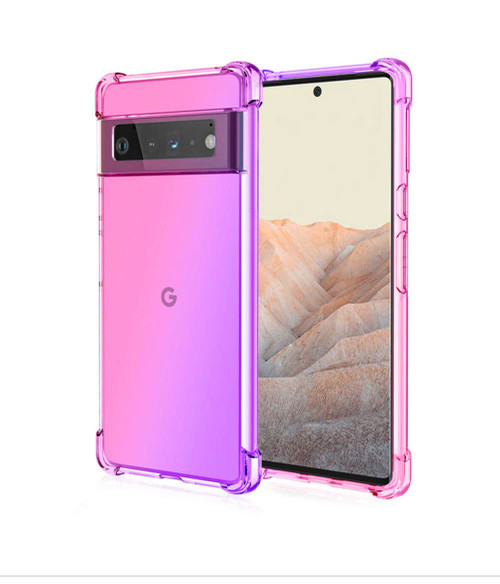 Case for Google Pixel 7A,Google Pixel 7A Case,Gradient Anti-Shock Bumper Slim TPU Case with Four Reinforced Corners Airbag Phone Case for Google Pixel 7A (Pink/Purple)