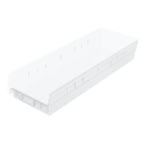 Akro-Mils 30164 24-Inch by 6-Inch by 4-Inch Clear Plastic Nesting Shelf Bin Box, 6-Pack