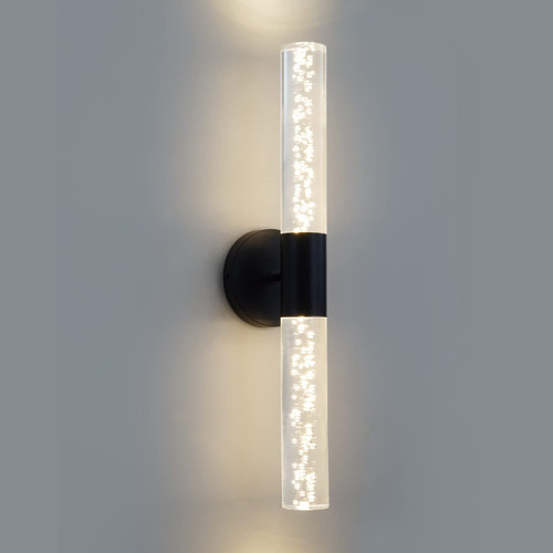 xinyesor Bathroom Vanity Light Fixture, Black Modern LED Wall Sconce Bubble Crystal Sconce Wall Lighting, 19.8 Inch 3000K Vertical and Horizontal Wall Mounted Sconce for Bedroom Living Room Hallway