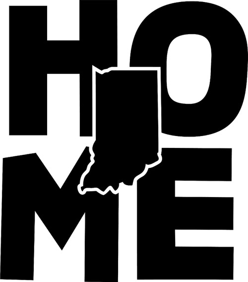 Car Sticker Home Indiana Hometown United States Native Car Window Decal Sticker White 7 Inch