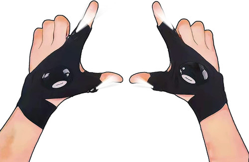 N/L Flashlight Gloves for Men, Women - Fingerless LED Gloves with Waterproof Lights - Adjustable Stretchy Strap Glove - Cool Lighted Gloves for Mechanic Work, Camping, Running, Fishing, Hiking N/L Flashlight Gloves for Men, Women - Fingerless LED Gloves with Waterproof Lights - Adjustable Stretchy Strap Glove - Cool Lighted Gloves for Mechanic Work, Camping, Running, Fishing, Hiking