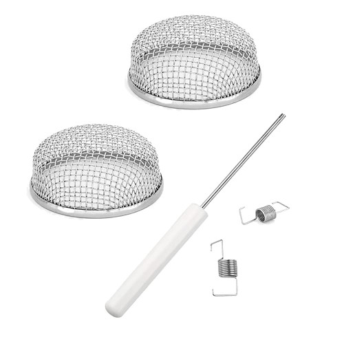 DSkoiph Pack of 2 Stainless Steel Flying Insect Bug Cover 2.8" Mesh Flying Insect Screen RV Furnace Vent Cover with Installation Tool