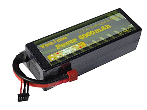 Youme 3S RC Lipo Battery 6000mah 11.1V 50C Max 100C Hard Case Deans T Plug RC Traxxas ,RC Car, Truck, Buggy, Boat, Heli Drone?5.43x1.81x1.54inch 0.94lb