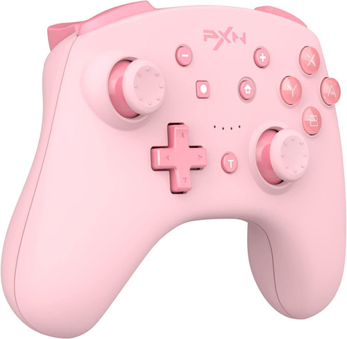PXN 9607X Wireless Switch Pro Controller for Switch Controller/Switch Lite/Switch OLED, Switch Pro Controller with Wake-up, Turbo, NFC, Motion, Vibration (Pink)