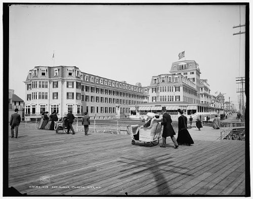 HistoricalFindings Photo: Shelburne,Hotels,boardwalks,Wheeled Chairs,Atlantic City,New Jersey,NJ,c1905