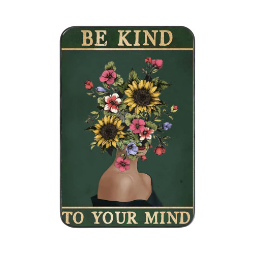 ADIKJXQH Be Kind To Your Mind Wall Art - Boho Art Wall Decor - Inspirational Quotes Wall Art - Be Kind Sign Hippie Wall Decor-Motivational Wall Art For Office Home Garage Decoration