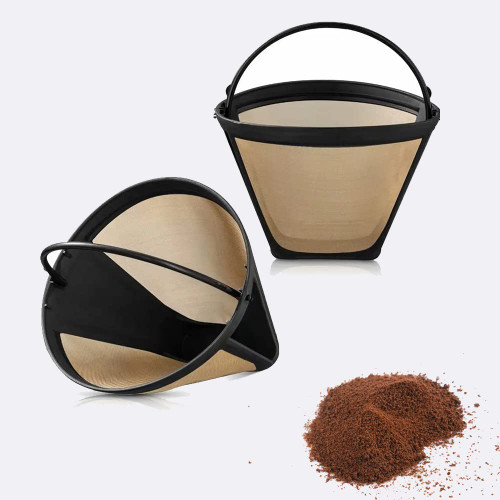 Reusable No.4 Cone Cup Basket Coffee Filter fits. Coffee Makers and Brewers, Replaces your Paper Coffee Filters, Replacement Permanent Basket Filter (2 Coffee Filters)
