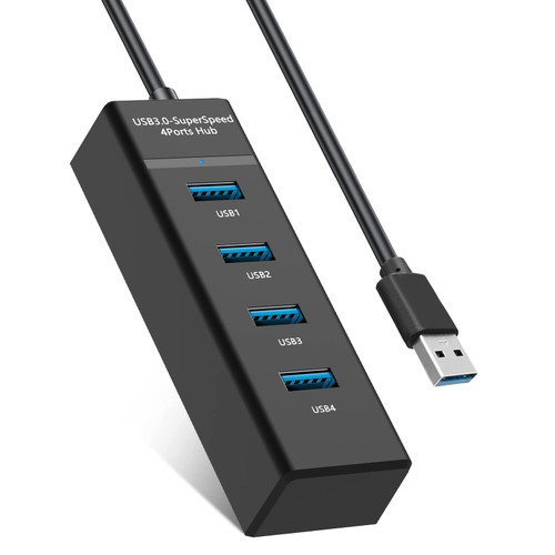 USB Hub, 4 Port USB 3.0 Hub, Ultra Slim Portable Data Hub Applicable for iMac Pro, MacBook Air, Mac Mini/Pro?Flash Drive, Mobile HDD