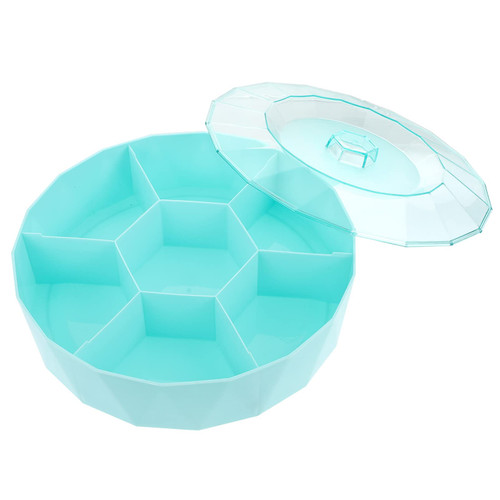 DOITOOL Veggie Trays Vegetable Trays Round Plastic Serving Tray Platters Plastic Serving Trays Snack Dessert Fruit Nut Tray Storage Box Container with Lid Green Snack Trays Veggie Tray