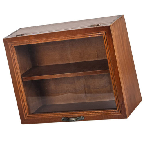 PATKAW Shadow Box Case Wooden Cup Display Shadow Box Shot Glasses Display Case Collectible Display Shelves Box Freestanding Box for Home Kitchen Decoration