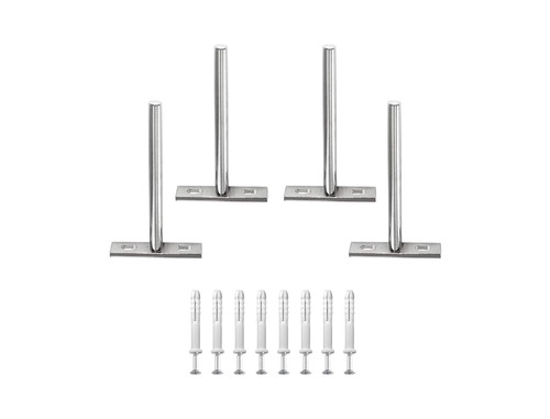 FUIEJIOEI Silver Floating Shelf Bracket Blind Shelf Supports Hidden Wall Mounted Shelf Brackets 4PCS (5inch)