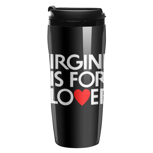 Virginia Is For Lovers Coffee mug cup double-layer plastic Tea cup with lid durable travel mug black-style1