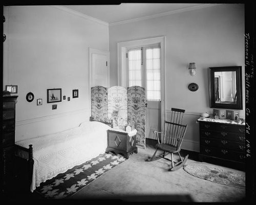 HistoricalFindings Photo: Tyrconnell,Wye Plantation,Rocking Chairs,beds,Maryland,Architecture,South,c1930