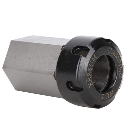 Hex ER25 Collet Block, Hex ER25 Collet Holder Hard Steel CNC Lathe Square Holder for CNC Lathe Engraving Machine
