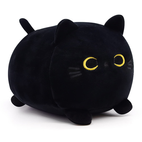 MUFEIRUO Black Cat Plush Black Cat Stuffed Animals Plush Toy, Kawaii Black Cat Pillow Plush Cat Plushie Stuffed Black Cat Toys, Cute Small Stuffed Animal Cat for Kids Birthday Home Decoration