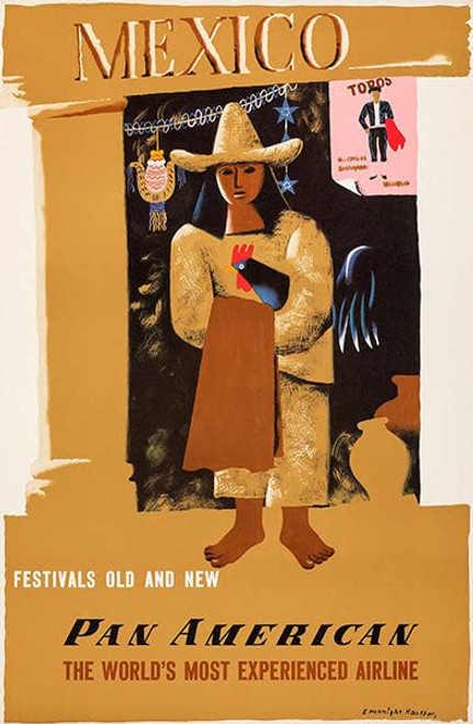 Mexico - Pan American - 1950's - Travel Poster Magnet Mexico - Pan American - 1950's - Travel Poster Magnet