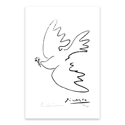 Pablo Picasso Canvas Wall Art - Dove of Peace Wall Decor - Pablo Picasso Poster - Picasso Prints - Line Drawings Prints - Modern Wall Decor - Pablo Picasso Artwork Unframed for Home Decor (12x16in/30x40cm)