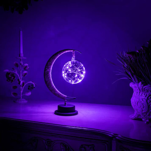 wgyyaonng 2023 New The Enchanted Lunar Lamp - LED Moon Lamp Kids Night Light Galaxy Lamp, Hanging Moon Lamp Magic Moon Night Light, Remembrance Gift for Home Decorations (Purple)
