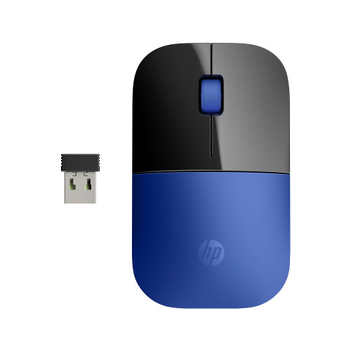 HP Z3700 Blue 2.4 GHz USB Slim Wireless Mouse with Blue LED 1200 DPI Optical Sensor, Up to 16 Months Battery Life