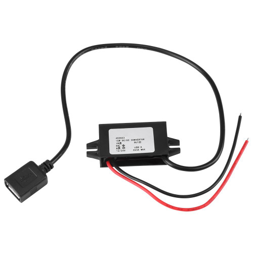 DC DC Step Down Adapter 12V/24V to USB 5V 3A Converter Regulator Waterproof Power Converters Cable Wires DC DC Step Down Adapter 12V/24V to USB 5V 3A Converter Regulator Waterproof Power Converters Cable Wires