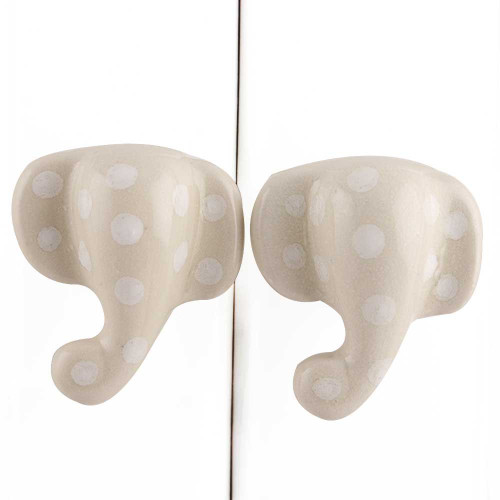 Indian Shelf 2 Pack Western Knobs|Elephant Fauna Modern Knobs for Cabinets|Cute Knobs for Dresser Drawers Cream|Dresser Knobs Vintage Ceramic|Unique Drawer Pulls & Knobs|Bar Cabinet Pulls